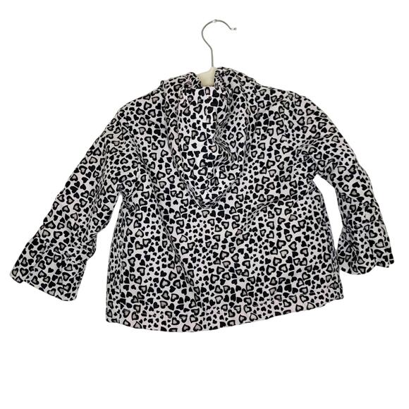 PENELOPE MACK Heart Cheetah Toddler Hooded Coat Jacket Full Zip White Black 12M - Picture 4 of 6